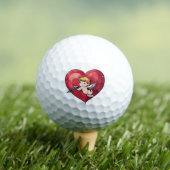 Cupid am roten Herz Golfball (Insitu T-Shirt)