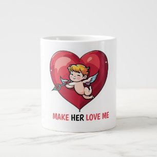 Cupid am roten Herz Jumbo-Tasse