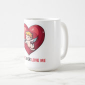 Cupid am roten Herz Kaffeetasse (VorderseiteRechts)
