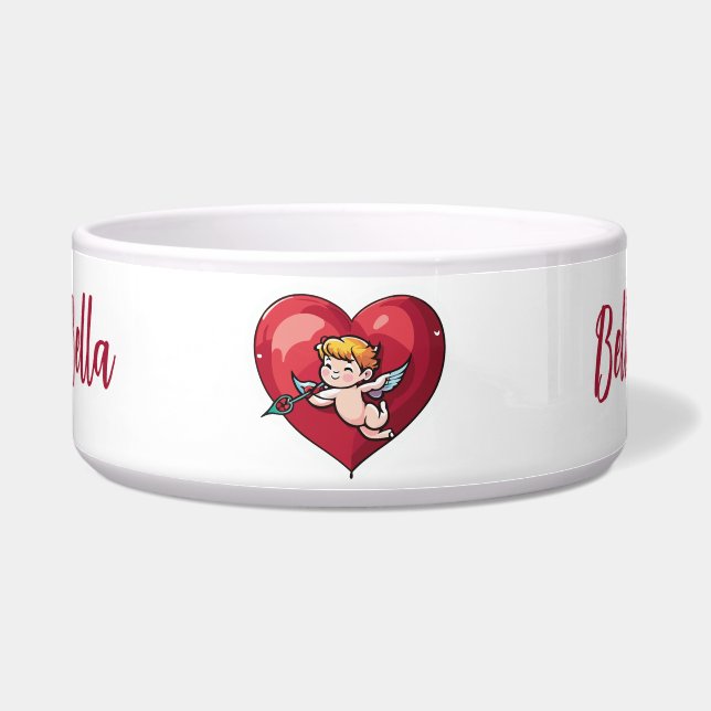 Cupid am roten Herz Napf (Vorderseite)