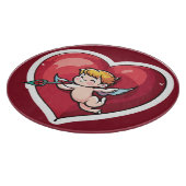 Cupid am roten Herz Schneidebrett (Ecke)