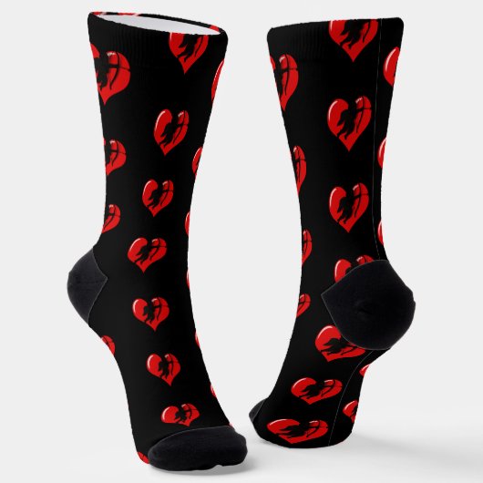 Cupid am roten Herz Socken (Gewinkelt)