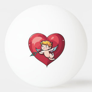 Cupid am roten Herz Tischtennisball