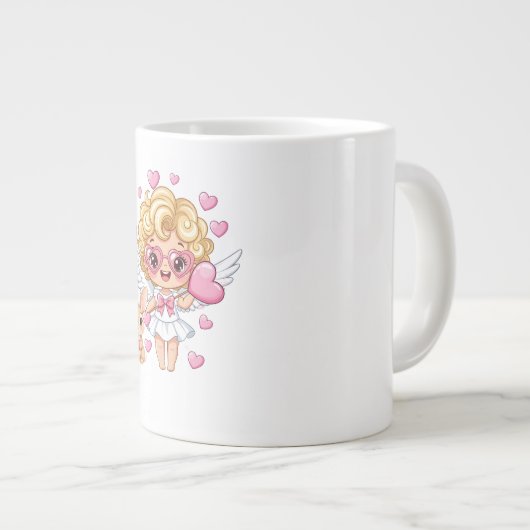 Cupid and Bunny Dance Jumbo-Tasse (Vorderseite Rechts)