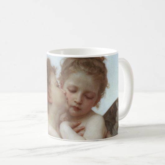 Cupid and Psyche as children - William Bouguereau Kaffeetasse (VorderseiteRechts)