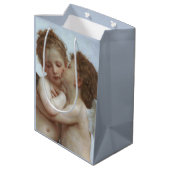 Cupid and Psyche as children - William Bouguereau Mittlere Geschenktüte (Rückseite Schrägansicht)
