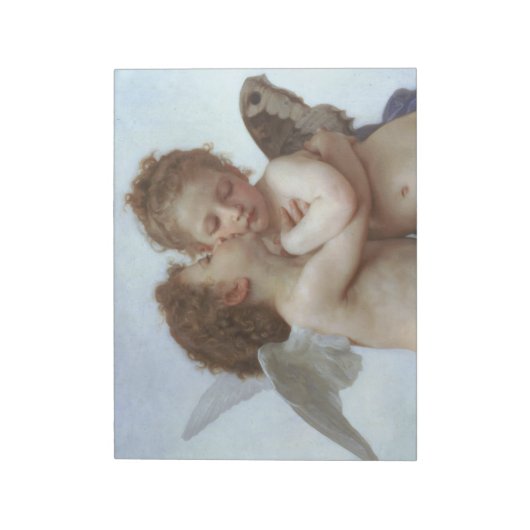 Cupid and Psyche as children - William Bouguereau Notizblock (Rotiert)