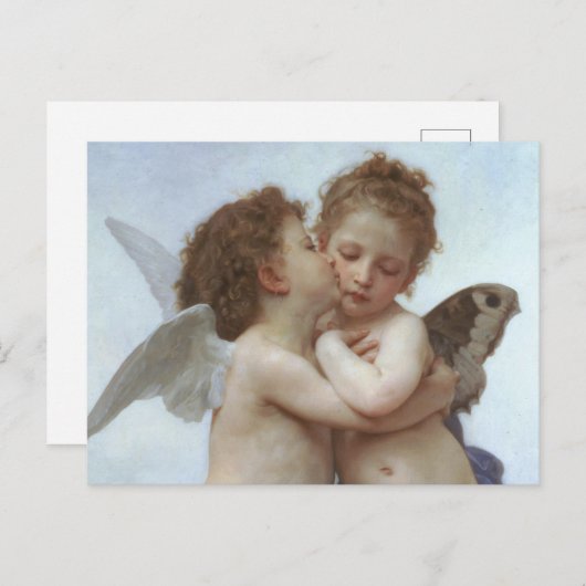 Cupid and Psyche as children - William Bouguereau Postkarte (Vorne/Hinten)
