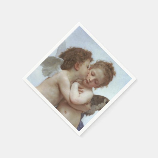 Cupid and Psyche as children - William Bouguereau Serviette (Ecke)