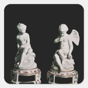 Cupid and Psyche, Sevres group, 1758 Quadratischer Aufkleber