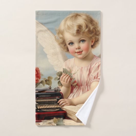 Cupid Angel schreibt einen Liebe Badhandtuch Set (Handtuch)