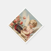 Cupid Angel schreibt einen Liebe Serviette (Ecke)