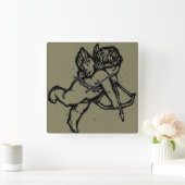 Cupid Angel Valentine Clock Clay Creek Quadratische Wanduhr (Zuhause)