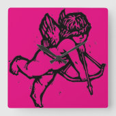 Cupid Angel Valentine Uhr Hot Pink (Vorderseite)