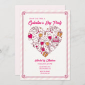 Cupid Angels Galentines Invitation Heart Design Einladung (Vorne/Hinten)