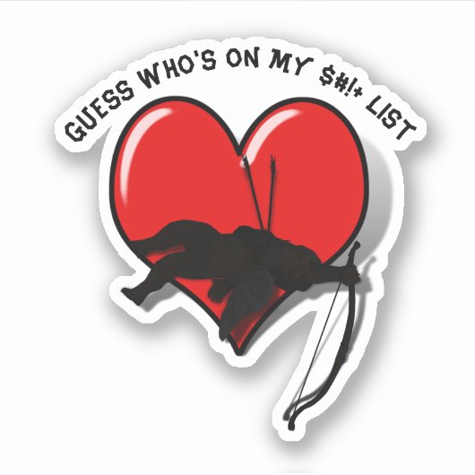 Cupid Anti Valentinstag Aufkleber (Vorderseite)