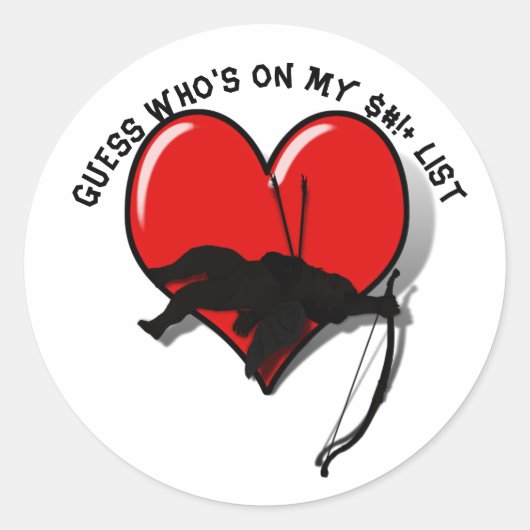 Cupid Anti Valentinstag Runder Aufkleber (Vorderseite)