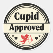Cupid Approved Love Runder Aufkleber (Vorderseite)