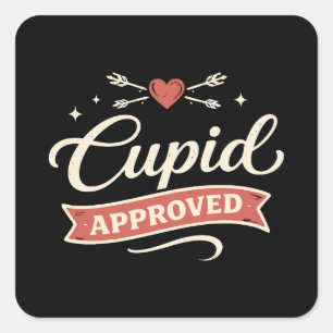 Cupid Approved Lustiger Valentinstag Quadratischer Aufkleber