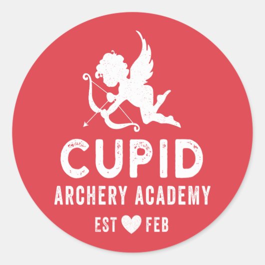 Cupid Archery Academy Runder Aufkleber (Vorderseite)
