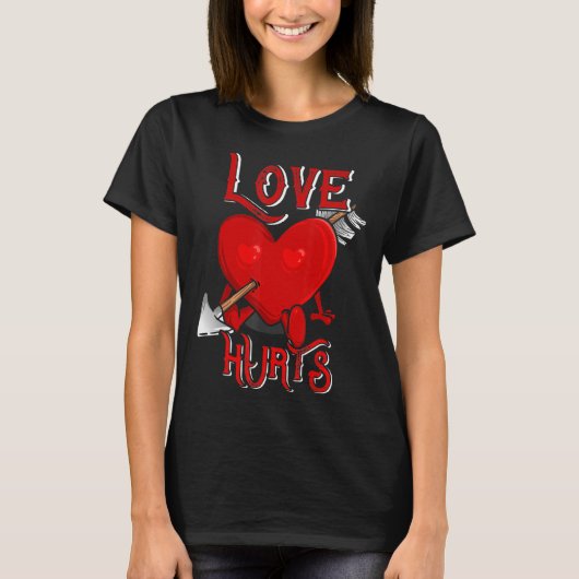 Cupid Arrow-Liebe Hurts Valentinstag T-Shirt (Vorderseite)