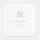 Cupid Arrow Lovestruck Valentine's Bridal Shower Serviette (Vorderseite)