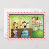 Cupid-Arrow-Valentin Feiertagspostkarte (Vorne/Hinten)