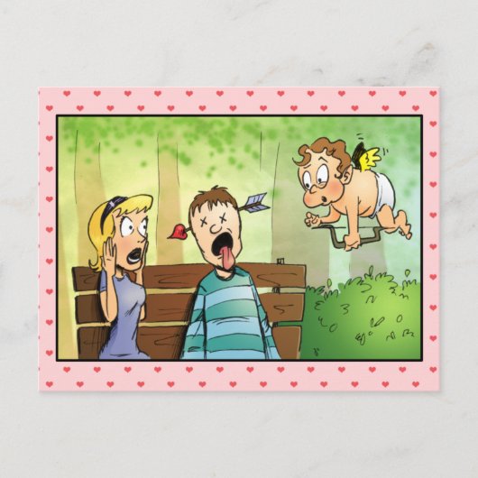 Cupid-Arrow-Valentin Feiertagspostkarte (Vorderseite)