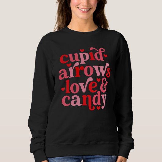 Cupid Arrows Love Candy retro Valentine's day men Sweatshirt (Vorderseite)