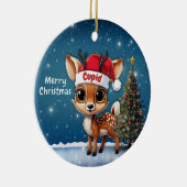 Cupid Baby Deer, Fawn, Doe, Reindeer🦌 🎄 Keramik Ornament (Rechts)