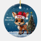 Cupid Baby Deer, Fawn, Doe, Reindeer🦌 🎄 Keramik Ornament (Hinten)