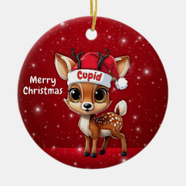 Cupid Baby Deer, Fawn, Doe, Reindeer🦌 🎄 Keramik Ornament