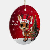 Cupid Baby Deer, Fawn, Doe, Reindeer🦌 🎄 Keramik Ornament (Rechts)