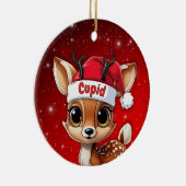 Cupid Baby Deer, Fawn, Doe, Reindeer🦌 🎄 Keramik Ornament (Rechts)