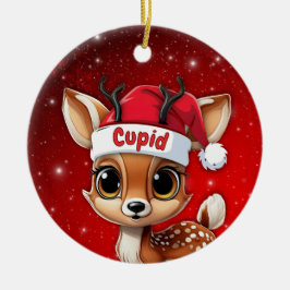 Cupid Baby Deer, Fawn, Doe, Reindeer🦌 🎄 Keramik Ornament