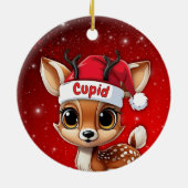 Cupid Baby Deer, Fawn, Doe, Reindeer🦌 🎄 Keramik Ornament (Hinten)