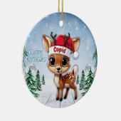 Cupid Baby Deer, Fawn, Doe, Reindeer 🦌🎄 Keramik Ornament (Rechts)