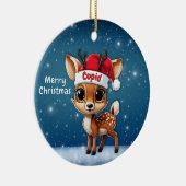 Cupid Baby Deer, Fawn, Doe, Reindeer🦌 🎄 Keramik Ornament (Rechts)