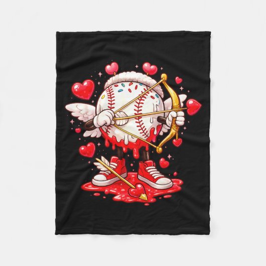 Cupid Baseball Drip Eiscreme Bekleidung Jugendlich Fleecedecke (Vorderseite)