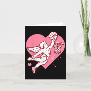 Cupid Basketball Valentinstag Herz Dunkler Maske Karte