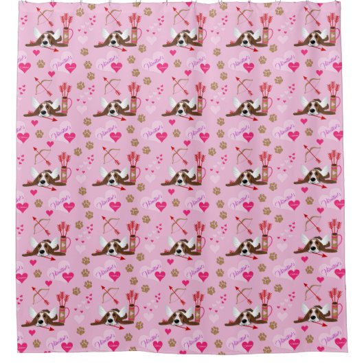 Cupid Basset Hound Duschvorhang (Vorderseite)