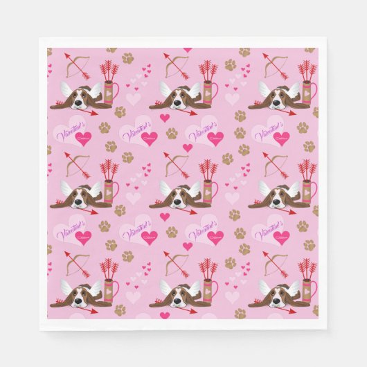 Cupid Basset Hound Serviette (Vorderseite)