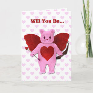 Cupid Bear Card Feiertagskarte