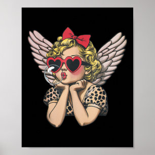 Cupid Blasebalge Herzschlucken Leopard Valenti Poster