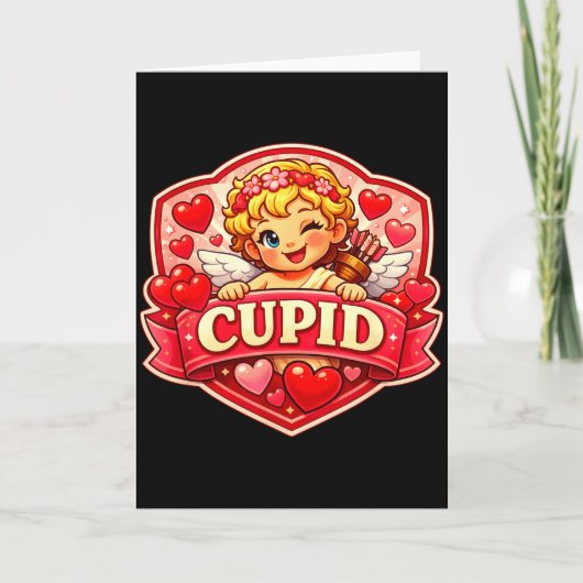 Cupid Blonde Valentine Karte (Vorderseite)