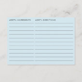 Cupid Blue Bridal Shower Recipe For The Bride Begleitkarte (Rückseite)