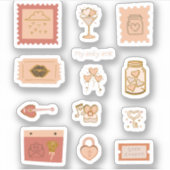 Cupid boho Liebe Doodle Scrapbook Sticker (Vorderseite)