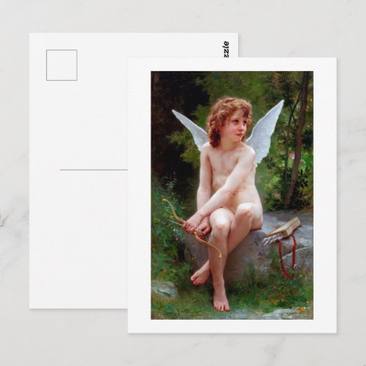 Cupid, Bouguereau Postkarte (Vorne/Hinten)