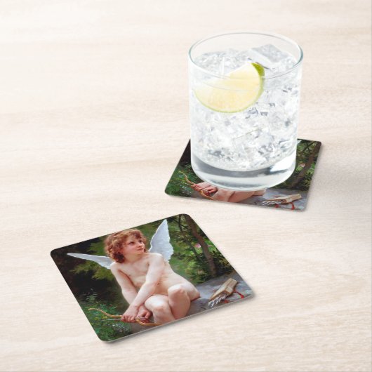 Cupid, Bouguereau Rechteckiger Pappuntersetzer (Vor Ort)