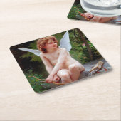 Cupid, Bouguereau Rechteckiger Pappuntersetzer (angewinkelt)